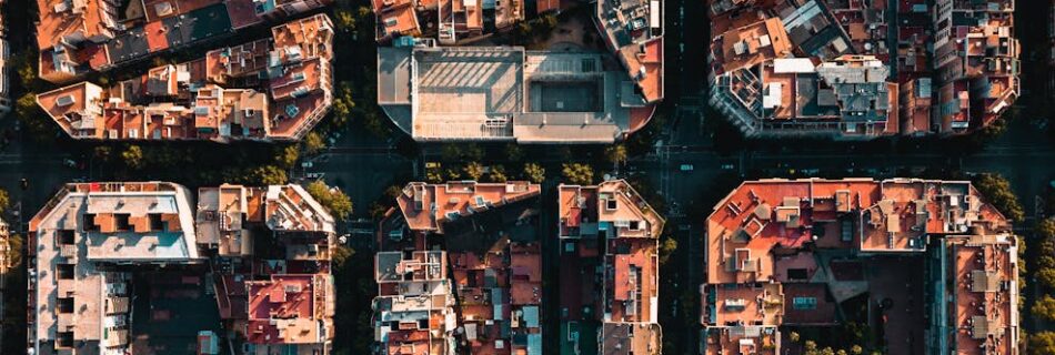 منظر جوي لمباني المدينة